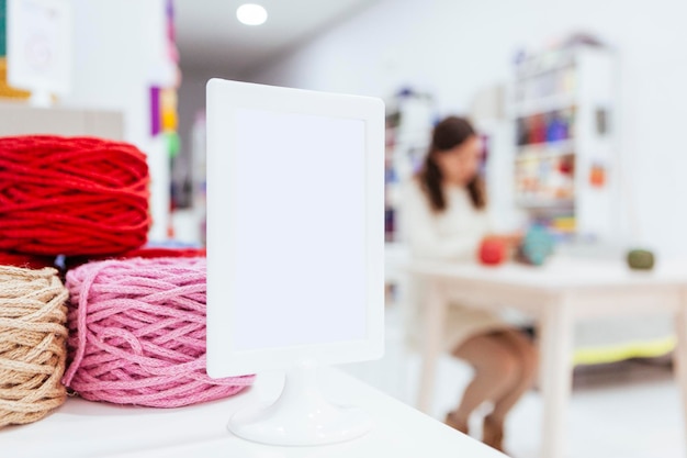 display of embroidery service offerings